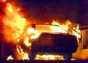 Сожжен милицейский автомобиль 
