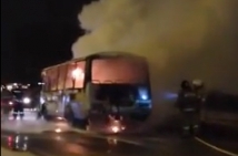 В Кемерово на ходу сгорела маршрутка 
